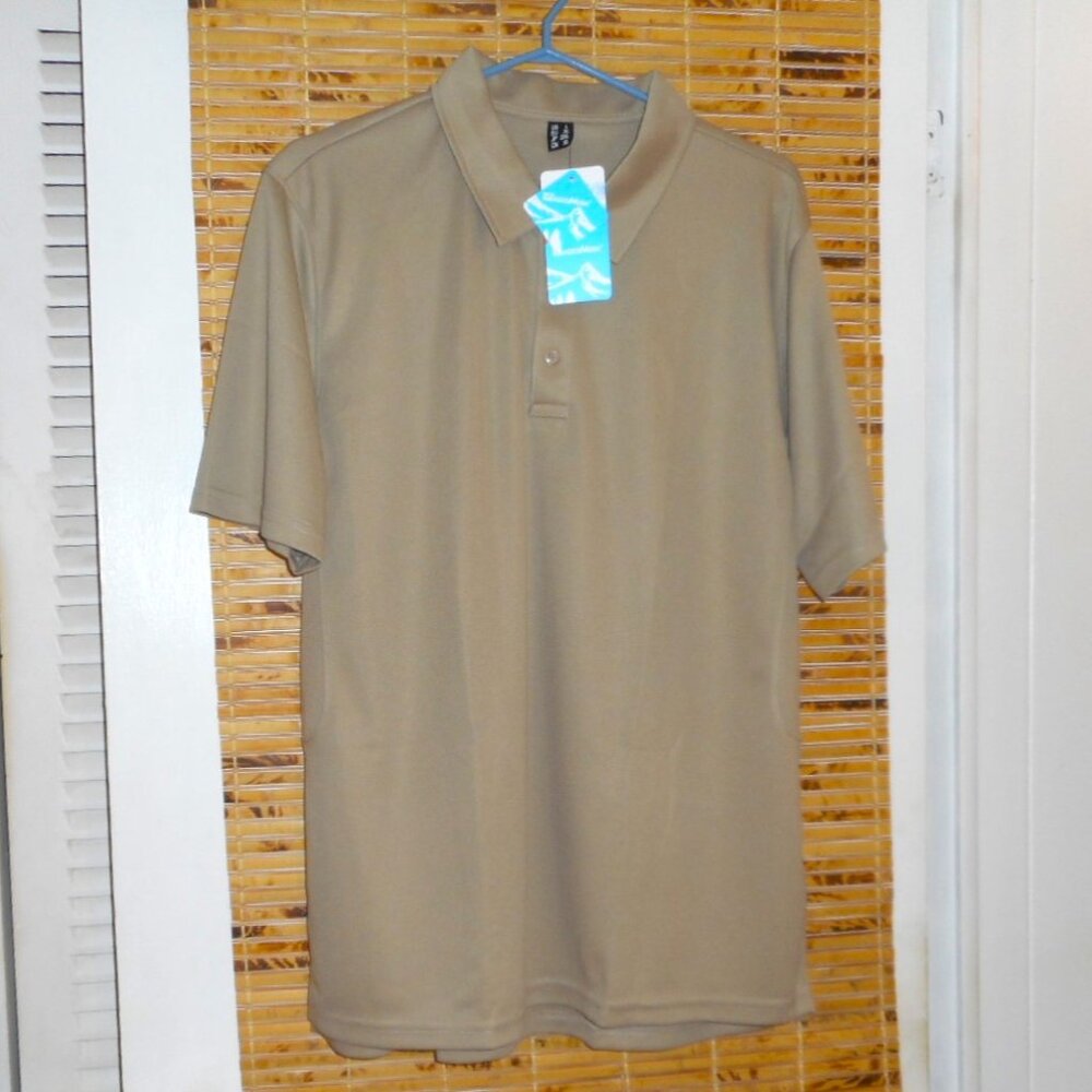 Magcomsen Men's Short Sleeve Polyester Polo Shirt w/Sleeve Pocket *Tag Size: L